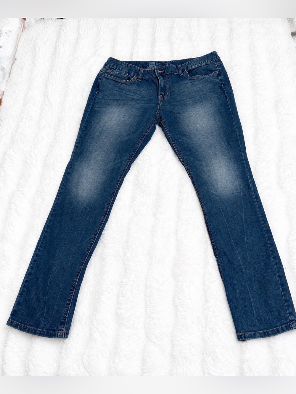 Massimo Skinny Jeans Women’s Dark Wash Stretch Denim Mid Rise 5-Pocket Classic